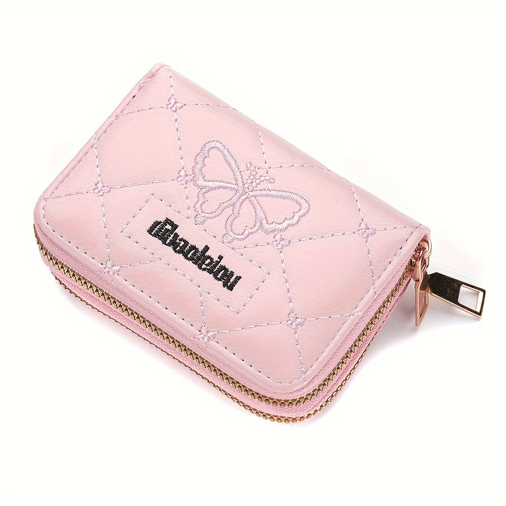 Stylish Womens Double Zipper Wallet - Compact Short Card Holder with Large Capacity, Practical Coin Purse for Everyday Use