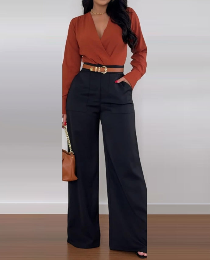 Pantalon décontracté à jambe large imprimé taille haute pour femmes, pantalon d'été élégant, mode confortable, nouveau