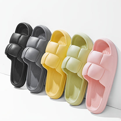 Soft & Silent EVA Slippers: Quick-Drying, Anti-Skid, Stylish Striped Design for Indoor/Outdoor Comfort