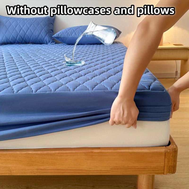 1pc waterproof mattress cover non-slip mattress cover hotel bedroom dormitory mattress protection cover simple solid color