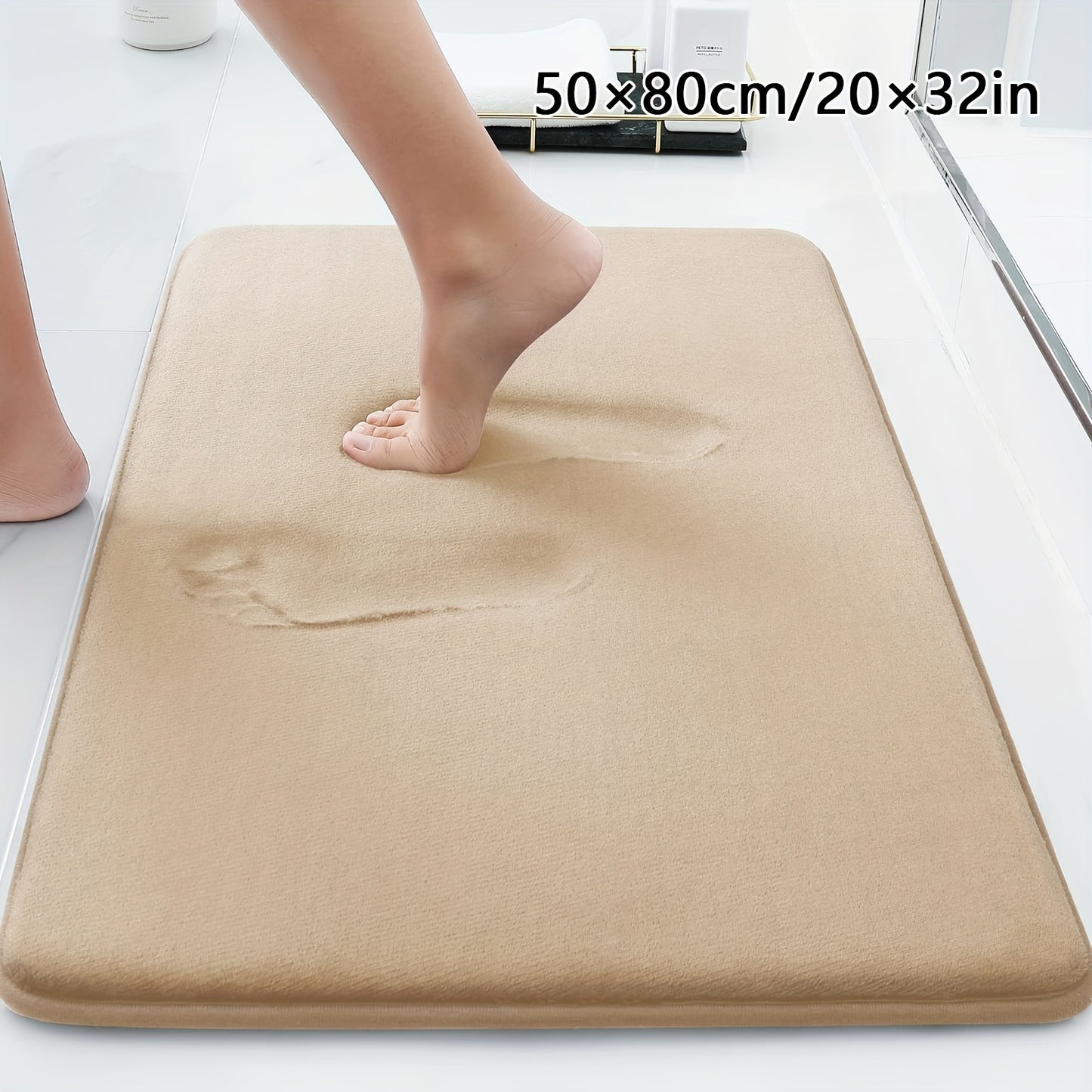 1PC Sponge Flat Bathroom Anti-slip Mat, Bathroom Water Absorption Anti-skid Mat, Bathroom Doormat, Bedroom Carpet, Floor Mat, kitchen Area Rugs, Laundry, bedrooom, shower, indoor mat