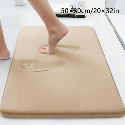 1PC Sponge Flat Bathroom Anti-slip Mat, Bathroom Water Absorption Anti-skid Mat, Bathroom Doormat, Bedroom Carpet, Floor Mat, kitchen Area Rugs, Laundry, bedrooom, shower, indoor mat