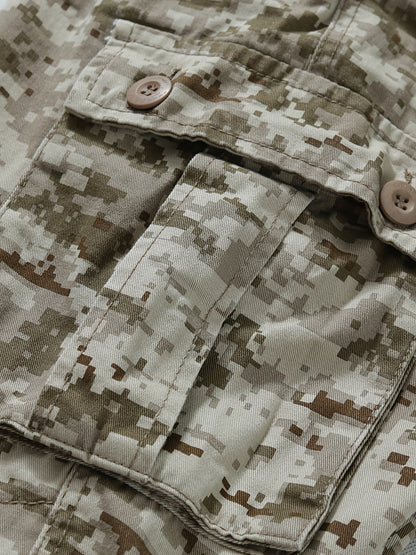 AKNAVY Solid Cotton Camo Multi Flap Pockets Men's Straight Leg Cargo Pants, Loose Casual Outdoor Pants, Men's Work Pants For Hiking Fishing Angling