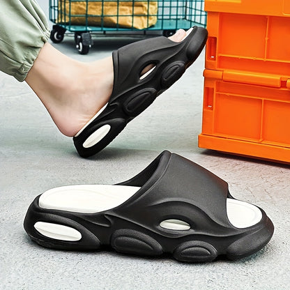 Cloud Slides Teardrop Motif Print Pillow Slippers - Non-Slip, Open-Toe, Breathable, Soft EVA Insoles, Slip-On Design, Perfect for Indoor, Outdoor, Beach, and Shower Use in Spring and Summer