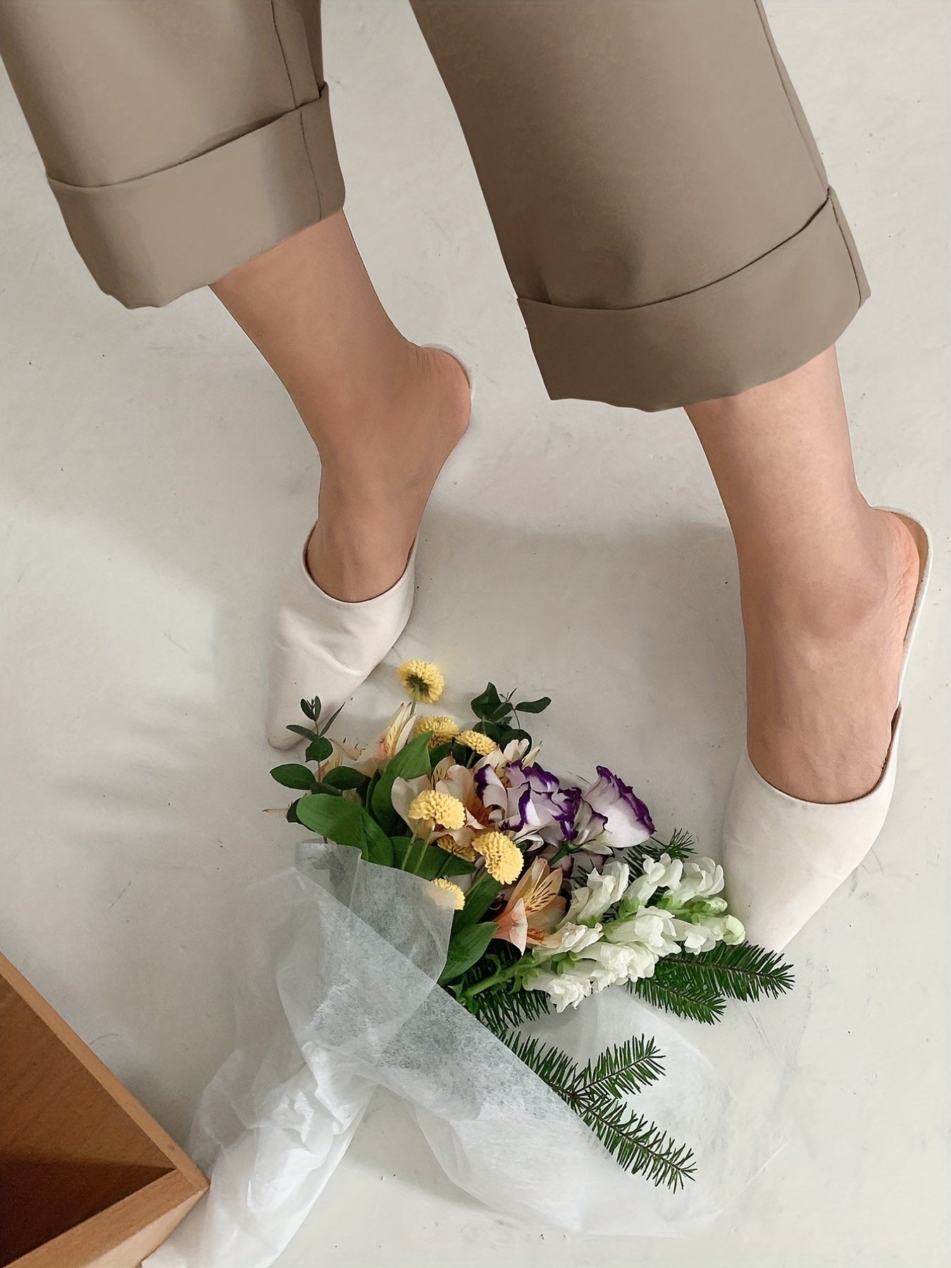 Chic Solid High Waist Pleated Pants - Flattering Draped Design, Straight Leg, Casual Style - Perfect for Womens Wardrobe