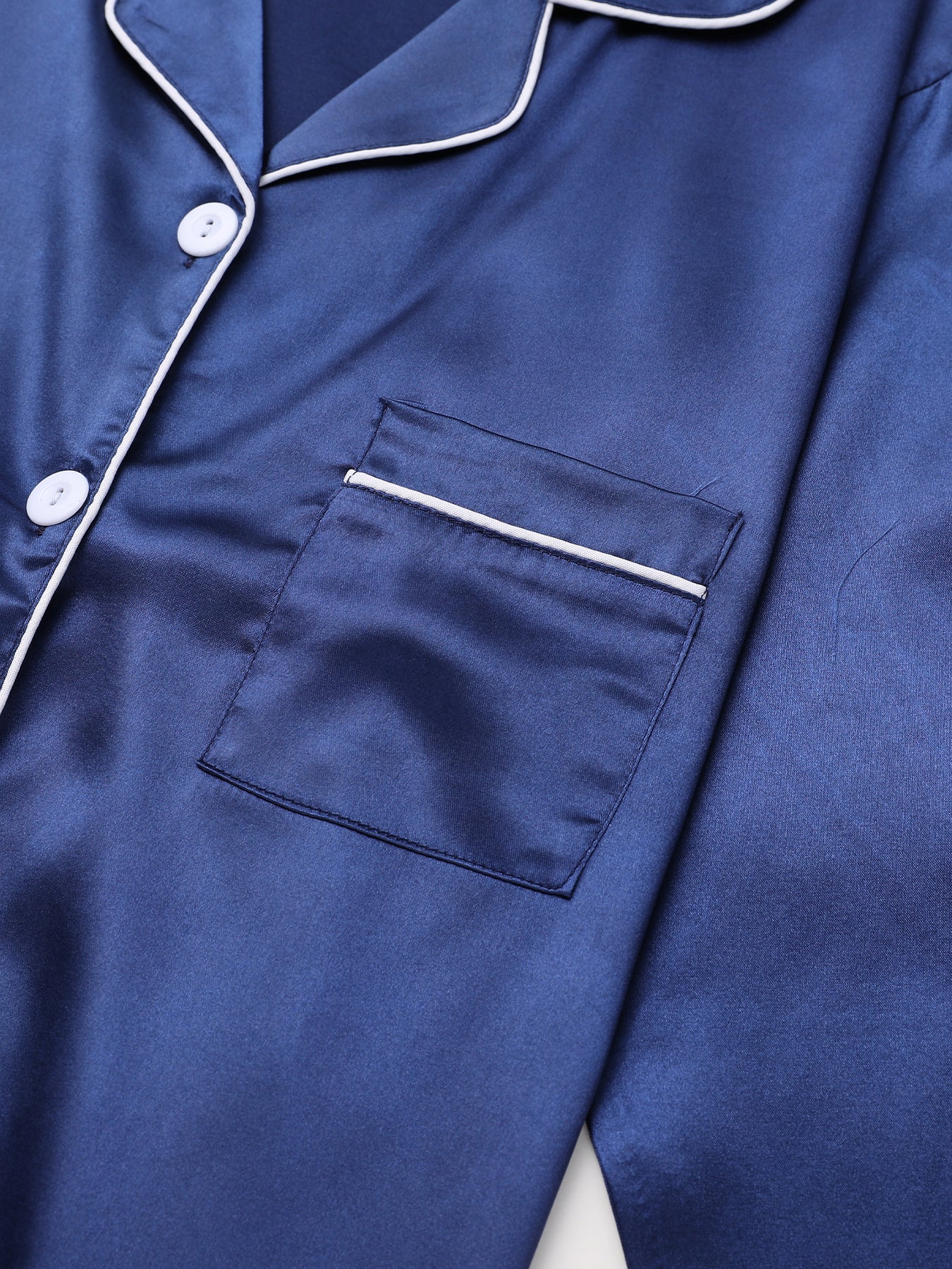 Solid Pajama Set, Long Sleeve Button Up Lapel Top & Pants Pj Set, Women's Sleepwear & Loungewear