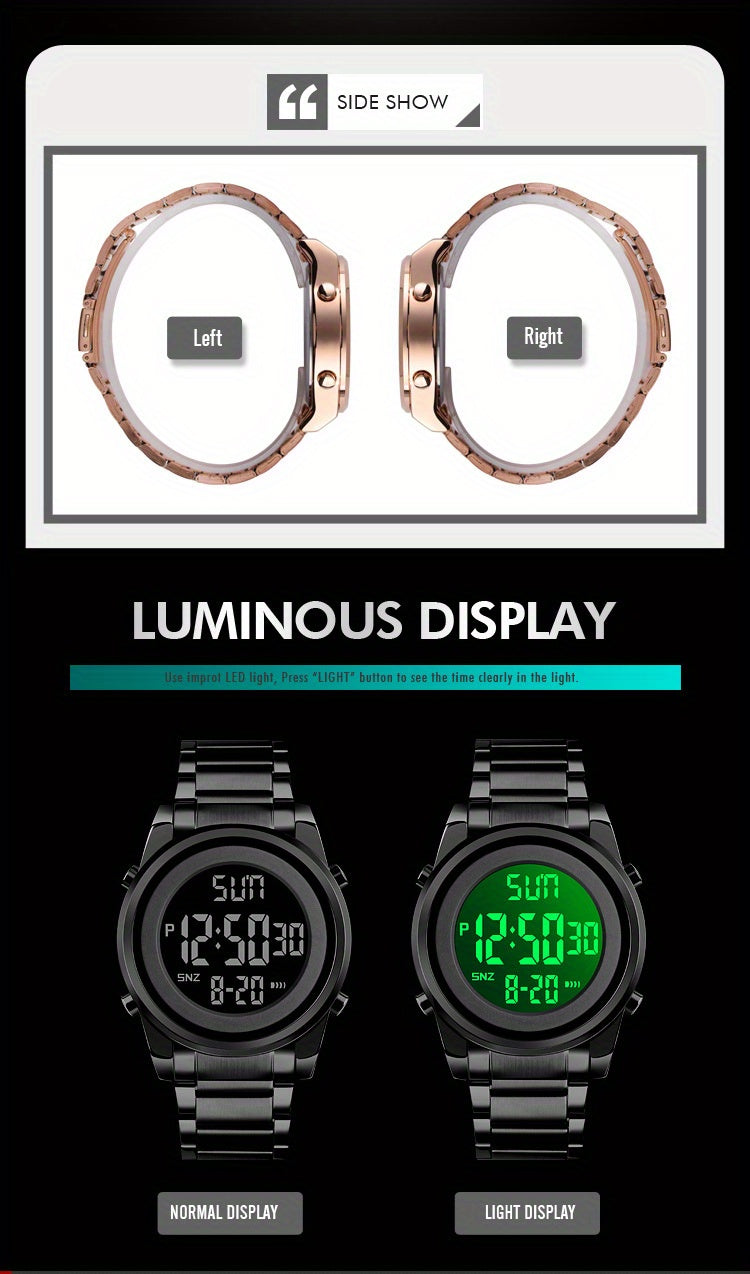 Multifunctional LED Night Light Timing Alarm Watch - Men's Fashion Digital Watch with Date Display, Stopwatch, and Alarm Reminders - Ideal Gift for Men