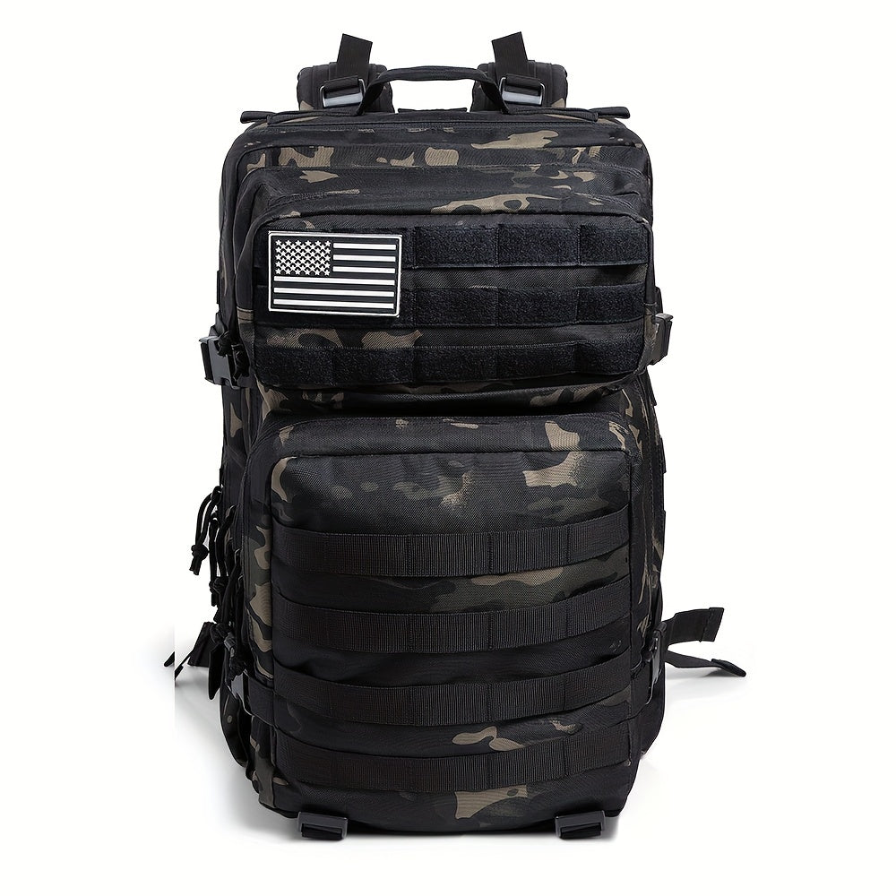 Outdoor Backpacks For Men And Women, Molle Bag 3 Day Assault Pack Hiking Rucksack With USA Flag Patch