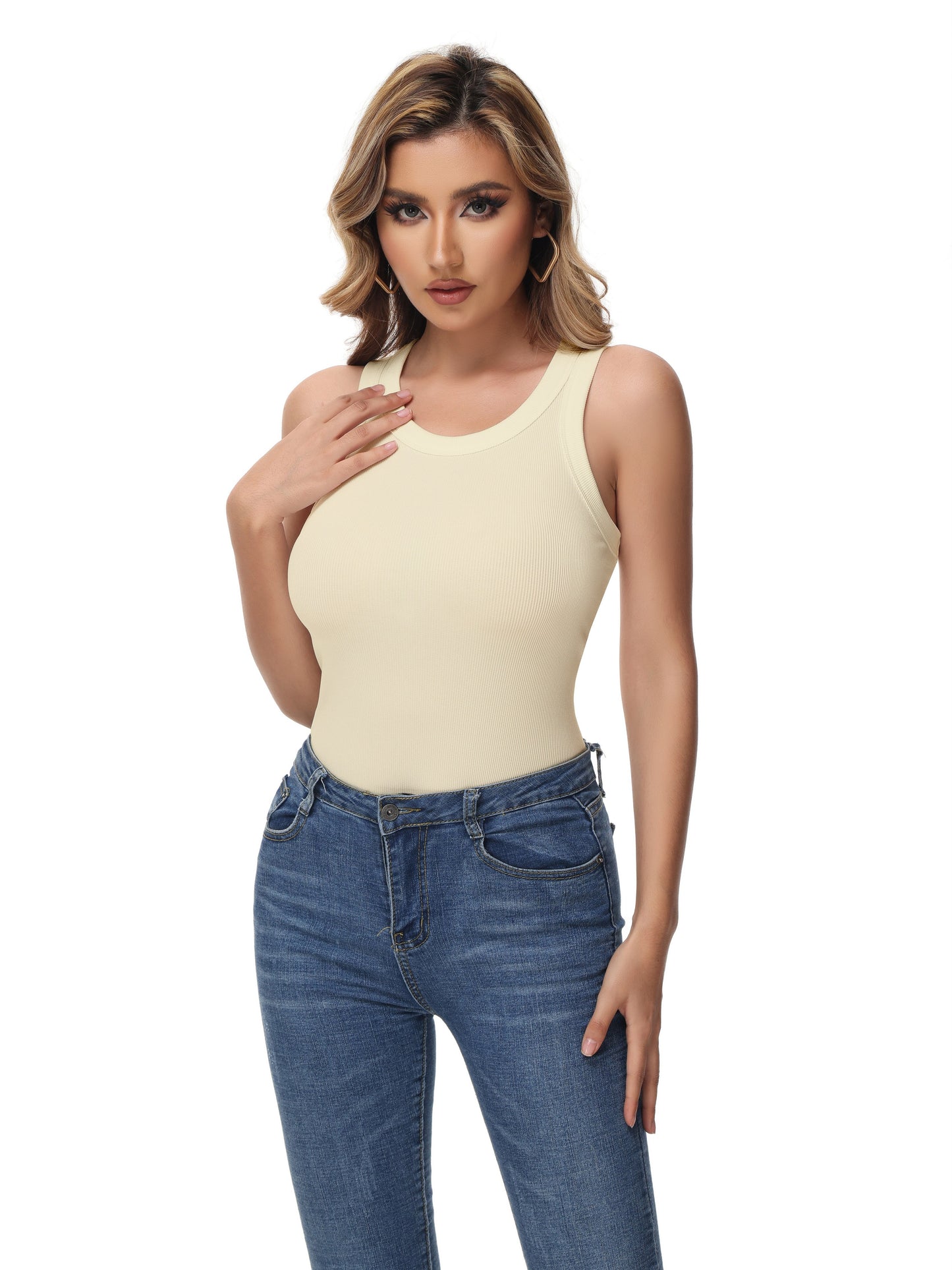 Women Sleeveless Sports Tank Top, Workout Casual Rib Basic Slim Fit Sports Tank Top, Women's Activewear for Koningsdag/King's Day