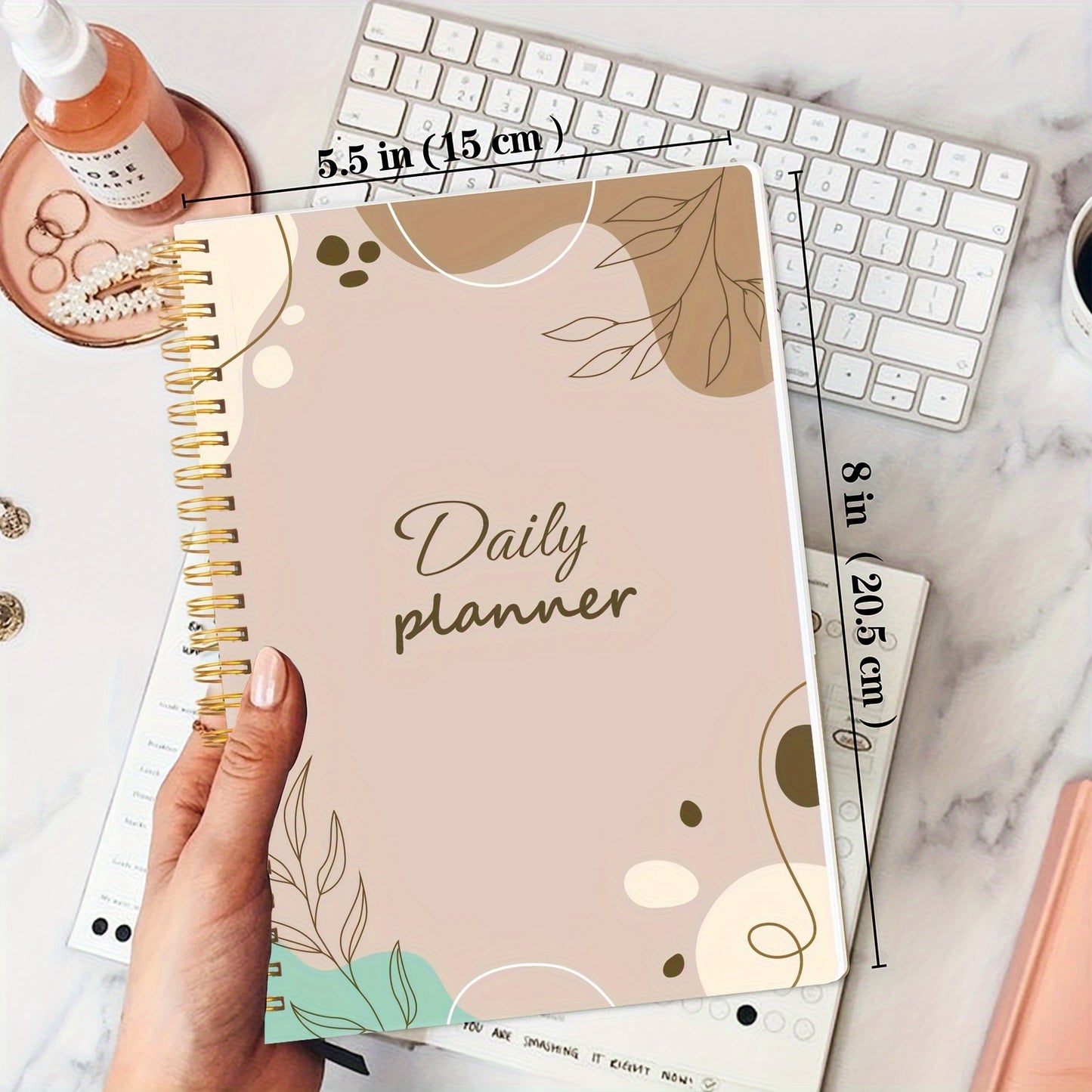 1pc Undated Daily Planner Notebook - Planning Pads with Priorities, Notes, Mood & Water Tracker, To-Do List, and 52 Sheets of 8*5.5 Space for Customized Organization and Goal Setting