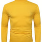 Long-Sleeved Multicolor Turtleneck Shirt for Men - Soft Medium Stretch Polyester Fabric, Regular Fit, High Neck Collar, Machine Washable, Perfect for Spring and Fall Seasons