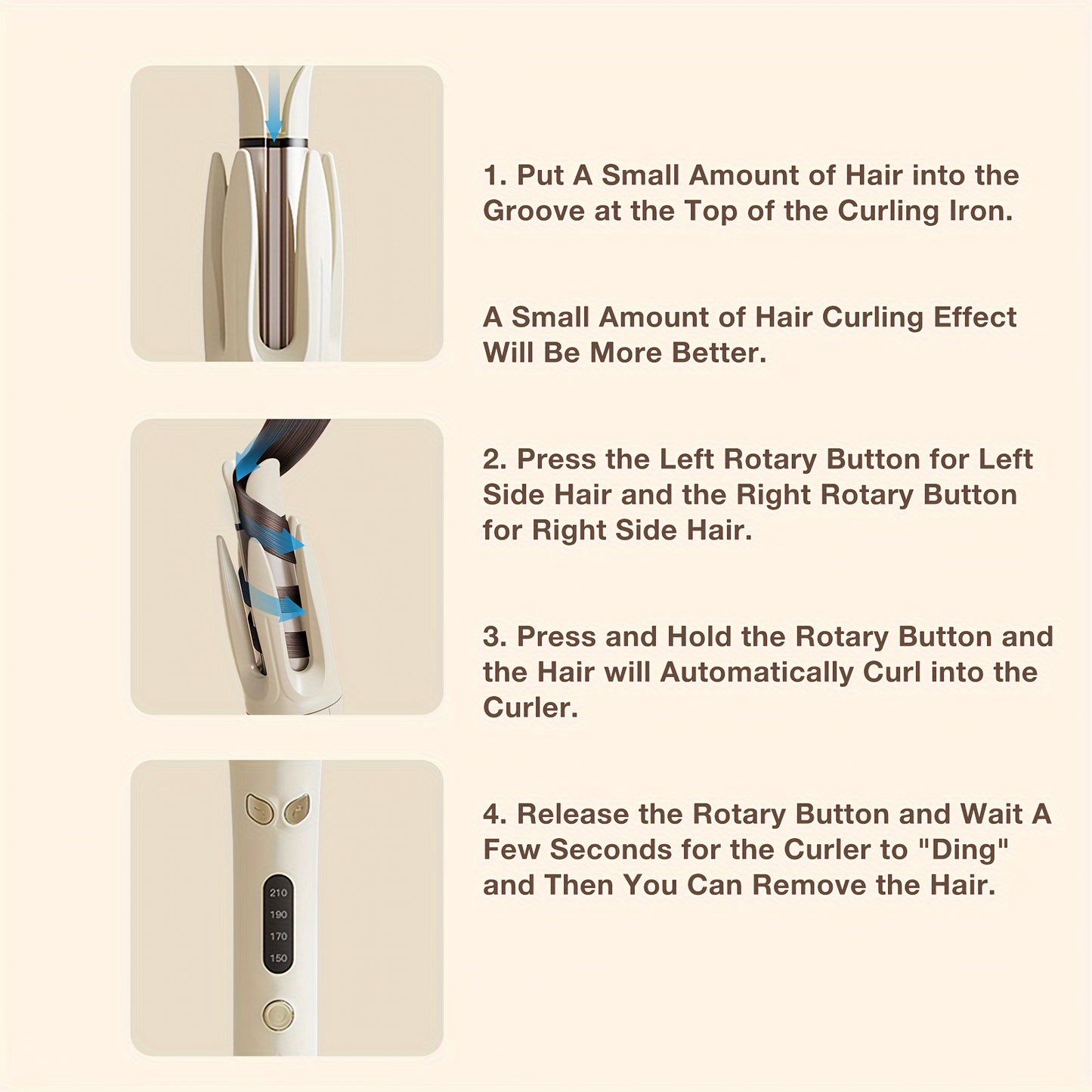 Genai Automatic Hair Curler: 28mm Barrel, 4 Temperature Settings, Negative Ion Generator, Intelligent Timer & Sensor, Auto Shut-Off for Safety