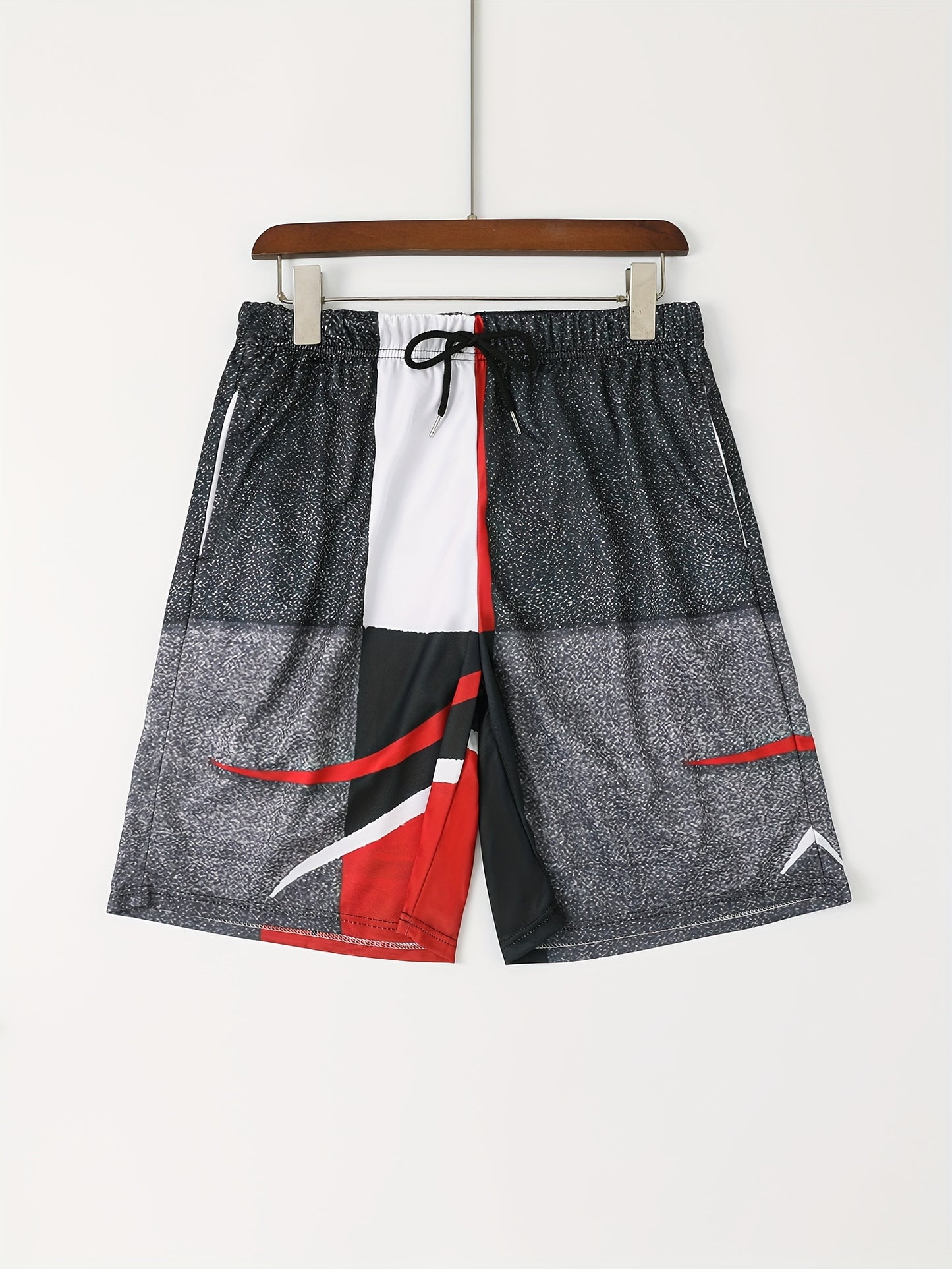 2pcs Sports Set, Men's Comfy Crew Neck Plaid Tee & Active Slightly Stretch Breathable Pants For Outdoor Activities