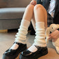 Trendy Harajuku Knee-High Leg Warmers for Women – Chic Ribbed Knit, Durable Solid Color Stockings