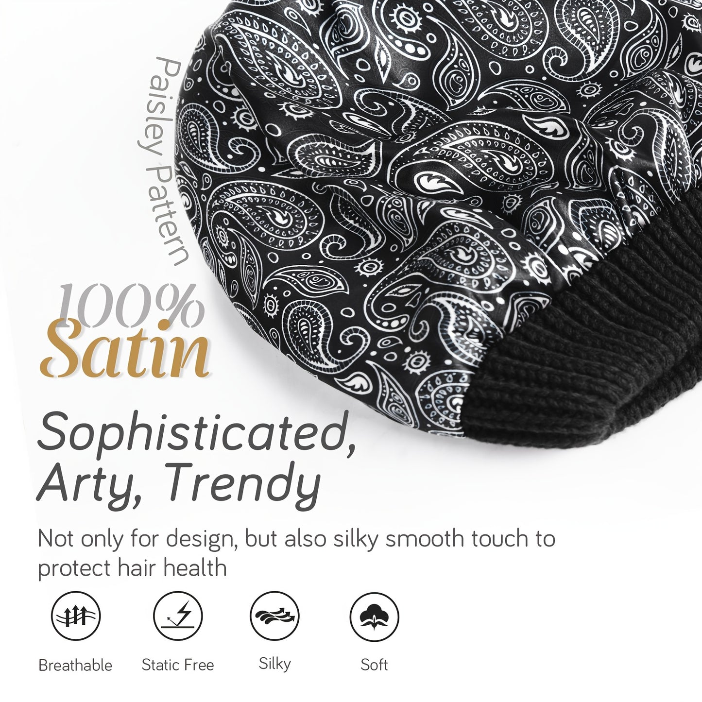 1pc Premium Winter Slouchy Beanie Hat - Soft Satin Lined, Chunky Cable Knit, Warm and Cozy, Ideal Gift for Men, Perfect for Cold Weather, Outdoor Activities, and Casual Daily Wear