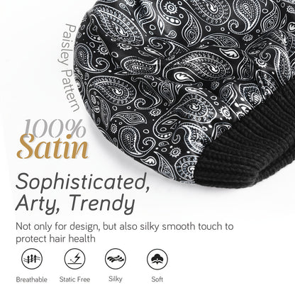 1pc Premium Winter Slouchy Beanie Hat - Soft Satin Lined, Chunky Cable Knit, Warm and Cozy, Ideal Gift for Men, Perfect for Cold Weather, Outdoor Activities, and Casual Daily Wear