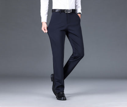Men's Warm Thick Stretch Dress Pants for Fall/Winter Business Formal Wear