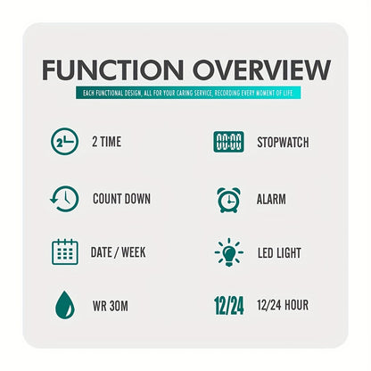 Multifunctional LED Night Light Timing Alarm Watch - Men's Fashion Digital Watch with Date Display, Stopwatch, and Alarm Reminders - Ideal Gift for Men