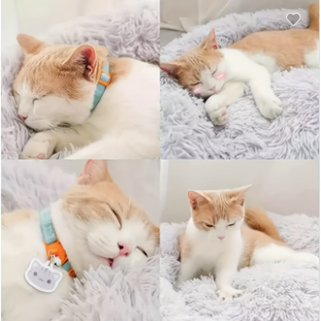 [Soft Donut Cat Bed Nest] Soft Warm Donut Cat Bed Nest, Calming Donut Cuddler Cat Bed, Comfortable And Washable Cat Cushion Nest With Non-slip Bottom Indoor Cats Christmas Gift