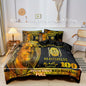 3-Piece Golden 100 Dollar Bill Print Duvet Cover Set - Soft, Comfortable, and Vibrant Bedding for Bedroom and Guest Room - Includes 1 Duvet Cover and 2 Pillowcases without Core