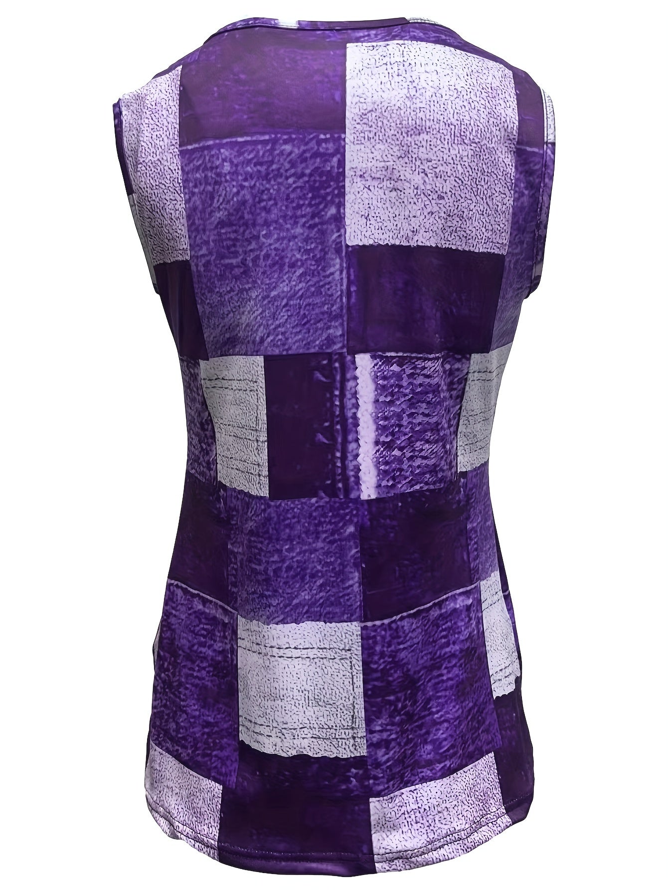 Trendy Colorblock Tank Top - Fashion Patchwork Print, Sleeveless Casual Style - Womens Summer Must-Have Clothing for Sunny Days