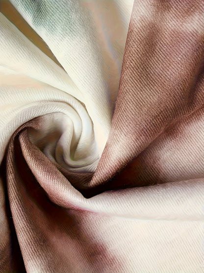 Elegant Tie Dye V-Neck Tank Top – Comfort Stretch, All-Season Chic & Durable