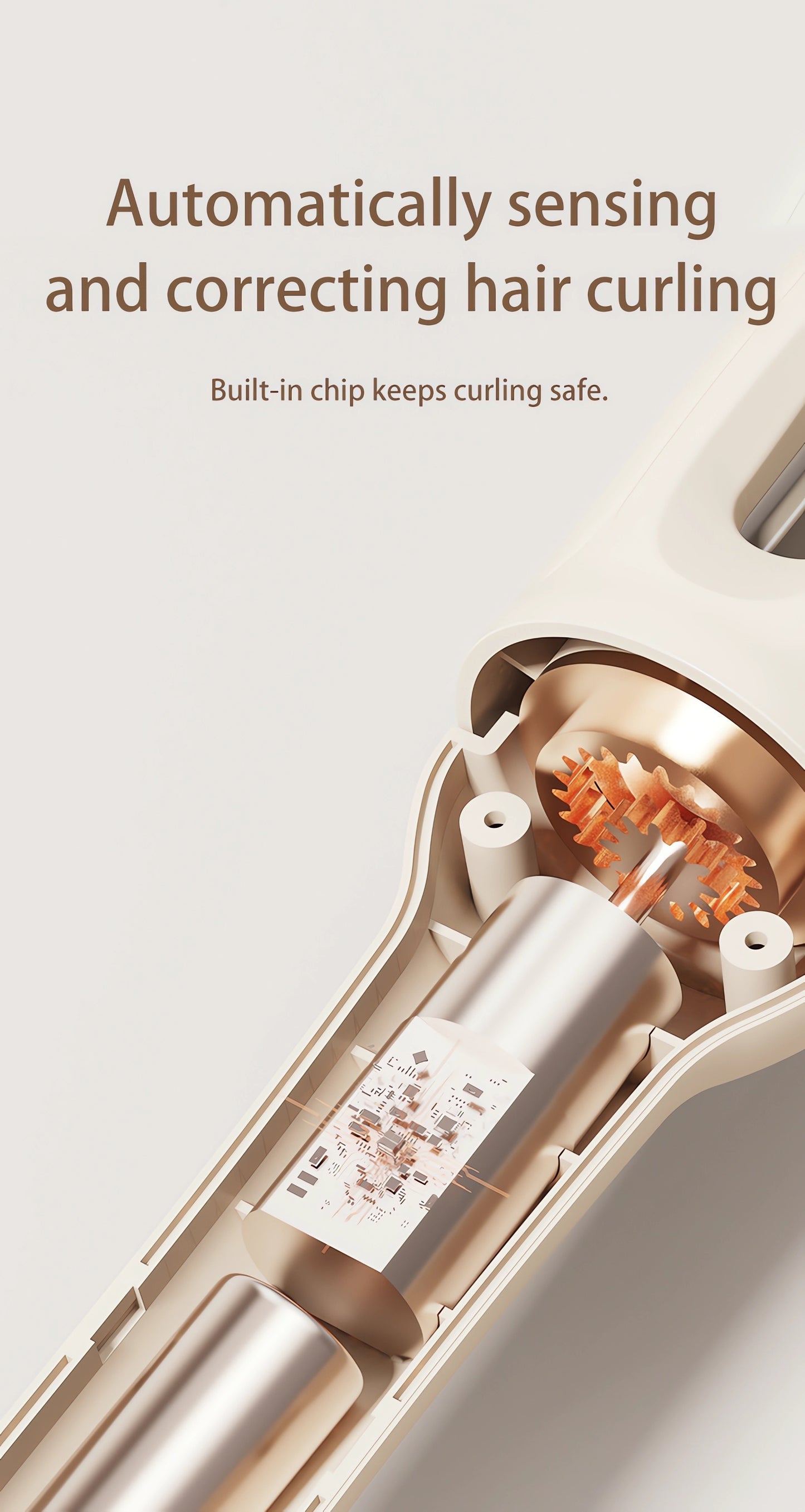 Genai Automatic Hair Curler: 28mm Barrel, 4 Temperature Settings, Negative Ion Generator, Intelligent Timer & Sensor, Auto Shut-Off for Safety