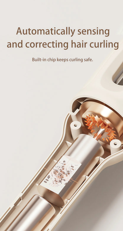 Genai Automatic Hair Curler: 28mm Barrel, 4 Temperature Settings, Negative Ion Generator, Intelligent Timer & Sensor, Auto Shut-Off for Safety
