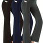 High-Waist Stretch Yoga Leggings with Pockets - Durable, Flare-Wide Leg, Non-Sheer Sports Pants for All Seasons