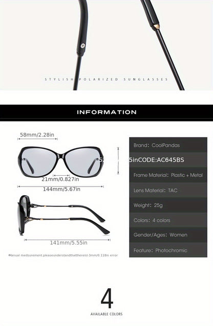 Fashion Design HD Photochromic Sunglasses For Women Polarized Glasses Driving Travel Oversized Ultralight Luxury Ladies Eyewear best gifts for Mother's Day