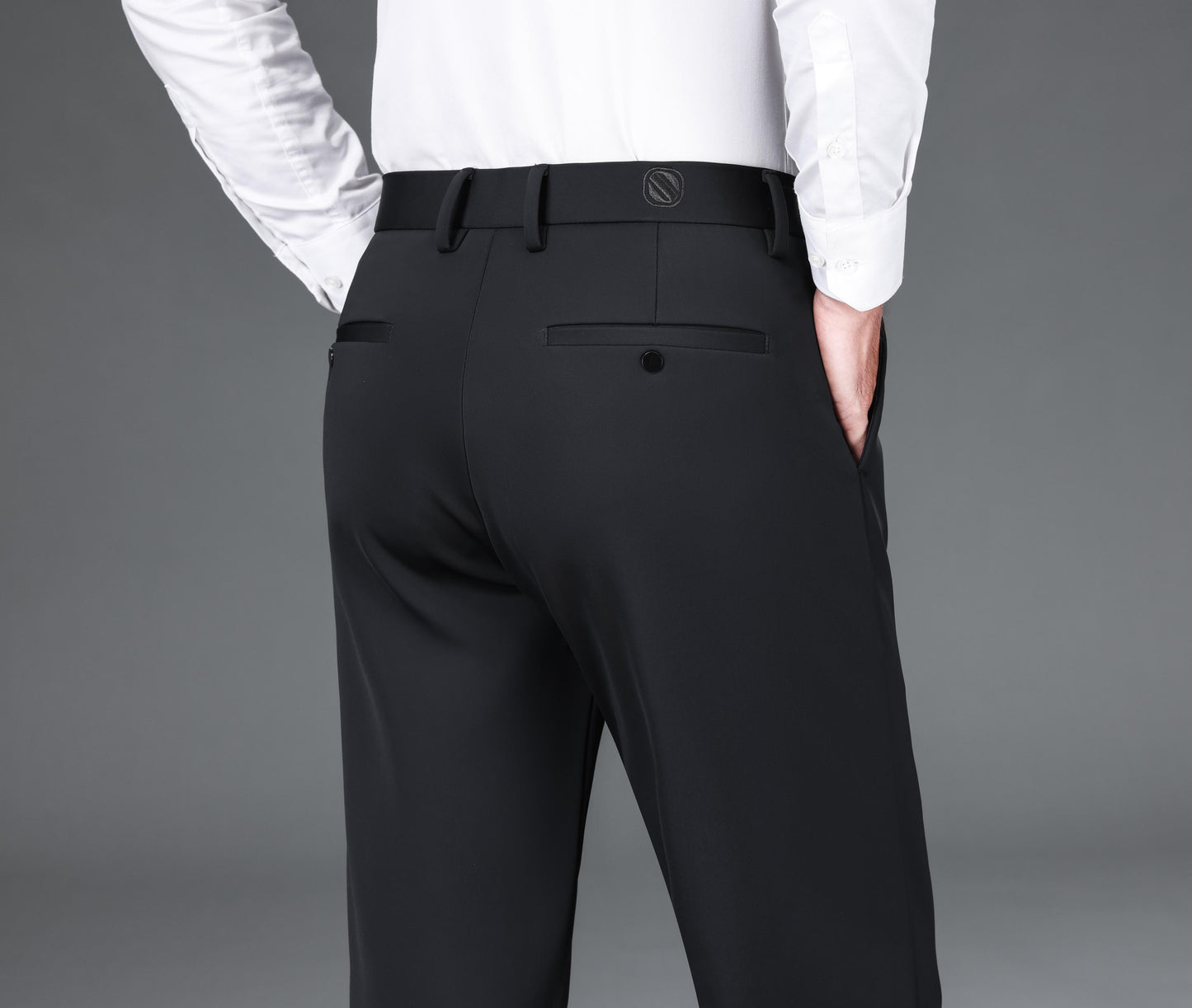 Men's Warm Thick Stretch Dress Pants for Fall/Winter Business Formal Wear