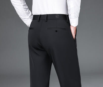 Men's Warm Thick Stretch Dress Pants for Fall/Winter Business Formal Wear