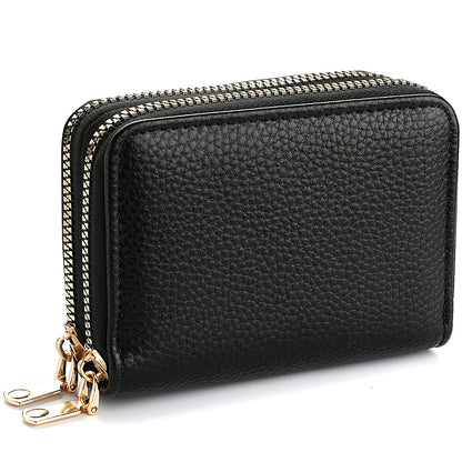 Stylish Womens Double Zipper Wallet - Compact Short Card Holder with Large Capacity, Practical Coin Purse for Everyday Use