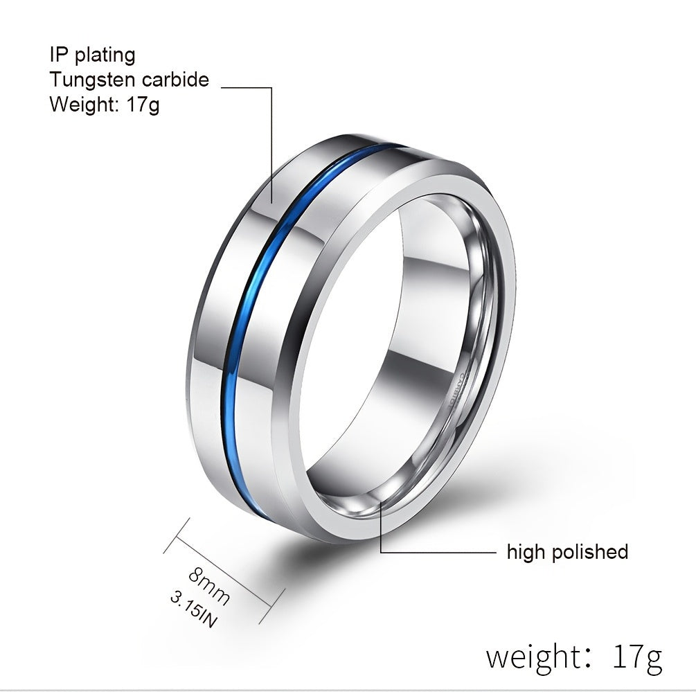 A Minimalist Men's Ring Made Of Tungsten Steel, Perfect As A Gift