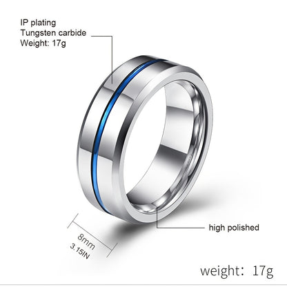 A Minimalist Men's Ring Made Of Tungsten Steel, Perfect As A Gift