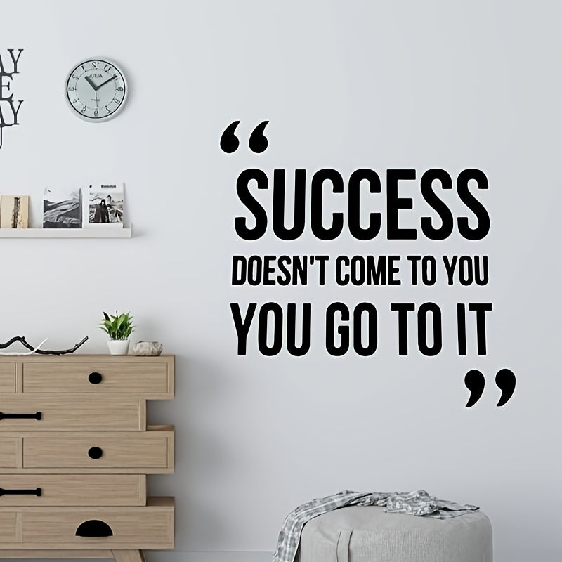 1pc Plastic Removable Sticker - Modern Art English Wall Sticker Success - Waterproof, For Bedroom Living Room Decor - Home Decor Room Decor - Gift for Housewarming