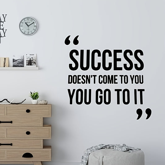 1pc Plastic Removable Sticker - Modern Art English Wall Sticker Success - Waterproof, For Bedroom Living Room Decor - Home Decor Room Decor - Gift for Housewarming