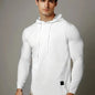 [1pc Long Sleeve Casual Hoodie] 1pc Men'S Casual Fashion Hoodie - Long Sleeve, Solid Color, Regular Fit, Knit Polyester, Micro-Elastic, Regular Length, Crew Neck Pullover