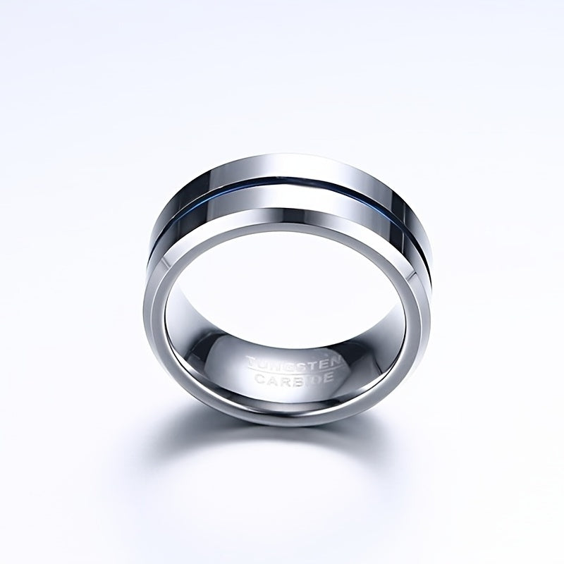 A Minimalist Men's Ring Made Of Tungsten Steel, Perfect As A Gift