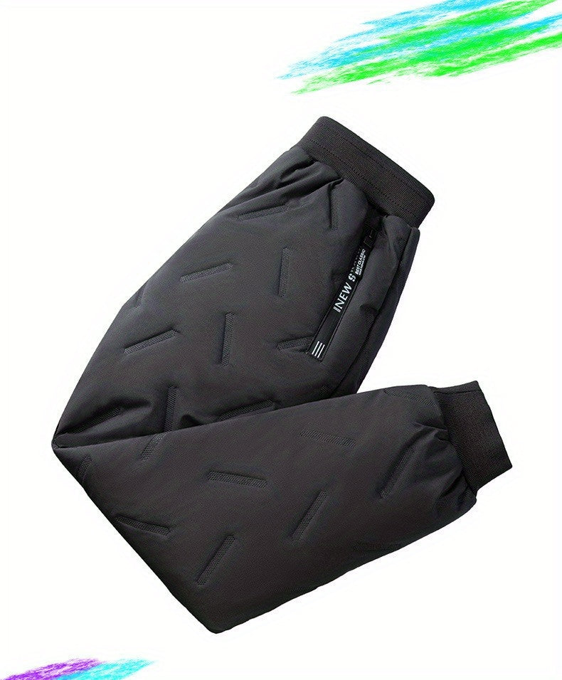 Thick Waterproof Boys Down Pants for Winter, Outdoor Kids Clothes with Side Pocket