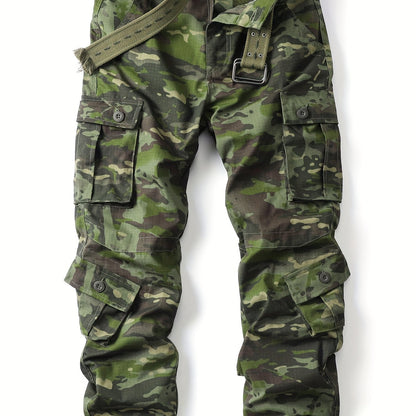 Men's Tactical Camo Cargo Pants - Loose Fit, Multi Flap Pocket, Durable, Breathable, Water-Resistant, Outdoor & Streetwear Fashion - Hip Hop Style, Work Pants for Casual Occasions