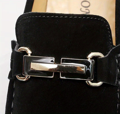 Men's Moccasin Loafer Shoes With Metallic Decor, Comfy Non-slip Slip On Shoes, Men's Shoes, Spring And Summer