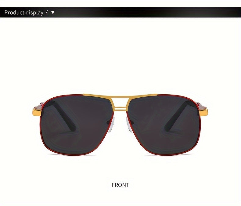 2pcs Retro-Style Men's Glasses With Polarized Lenses, PC Frame, Perfect For Outdoor Activities, Business, Travel, And Everyday Wear