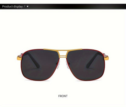 2pcs Retro-Style Men's Glasses With Polarized Lenses, PC Frame, Perfect For Outdoor Activities, Business, Travel, And Everyday Wear