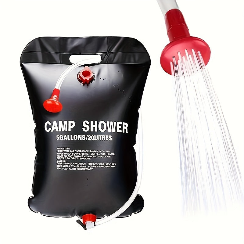 5.28gal Portable Camping Shower Bag With Removable Hose & On-off Switchable Shower Head, Perfect For Outdoor Camping & Traveling