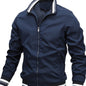 Men's Casual Stand Collar Jacket Coat Regular Fit College Hipster Windbreaker For Spring Autumn