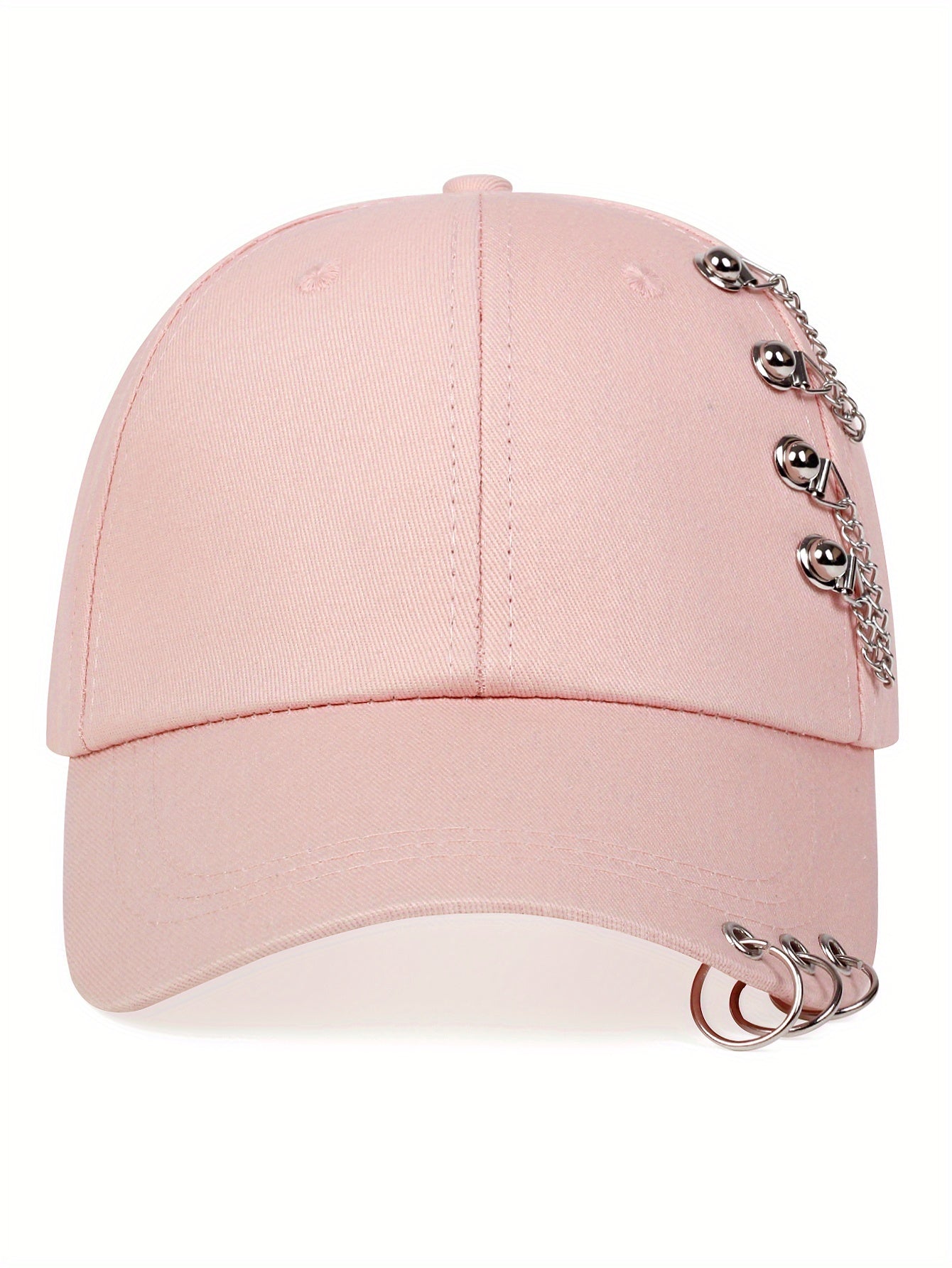 1pc 1pc Unisex Trendy Sunshade Adjustable Baseball Cap With Rivets For Outdoor Sport