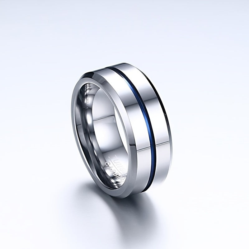 A Minimalist Men's Ring Made Of Tungsten Steel, Perfect As A Gift