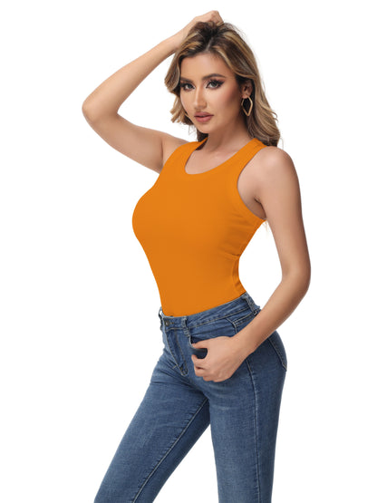 Women Sleeveless Sports Tank Top, Workout Casual Rib Basic Slim Fit Sports Tank Top, Women's Activewear for Koningsdag/King's Day