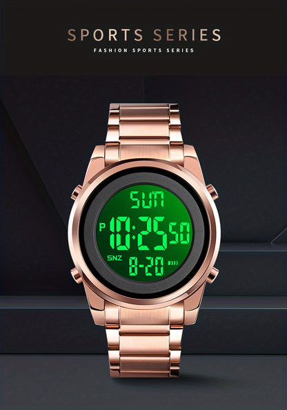 Multifunctional LED Night Light Timing Alarm Watch - Men's Fashion Digital Watch with Date Display, Stopwatch, and Alarm Reminders - Ideal Gift for Men